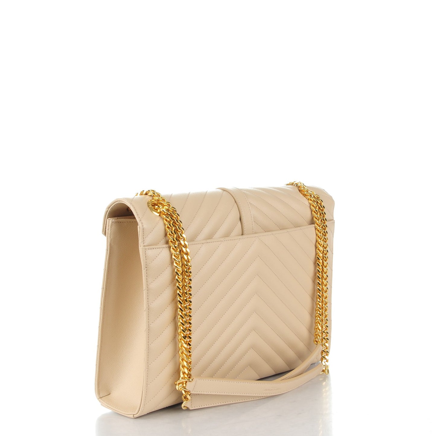 Grain De Poudre Matelasse Chevron Large Monogram Satchel Nude Powder