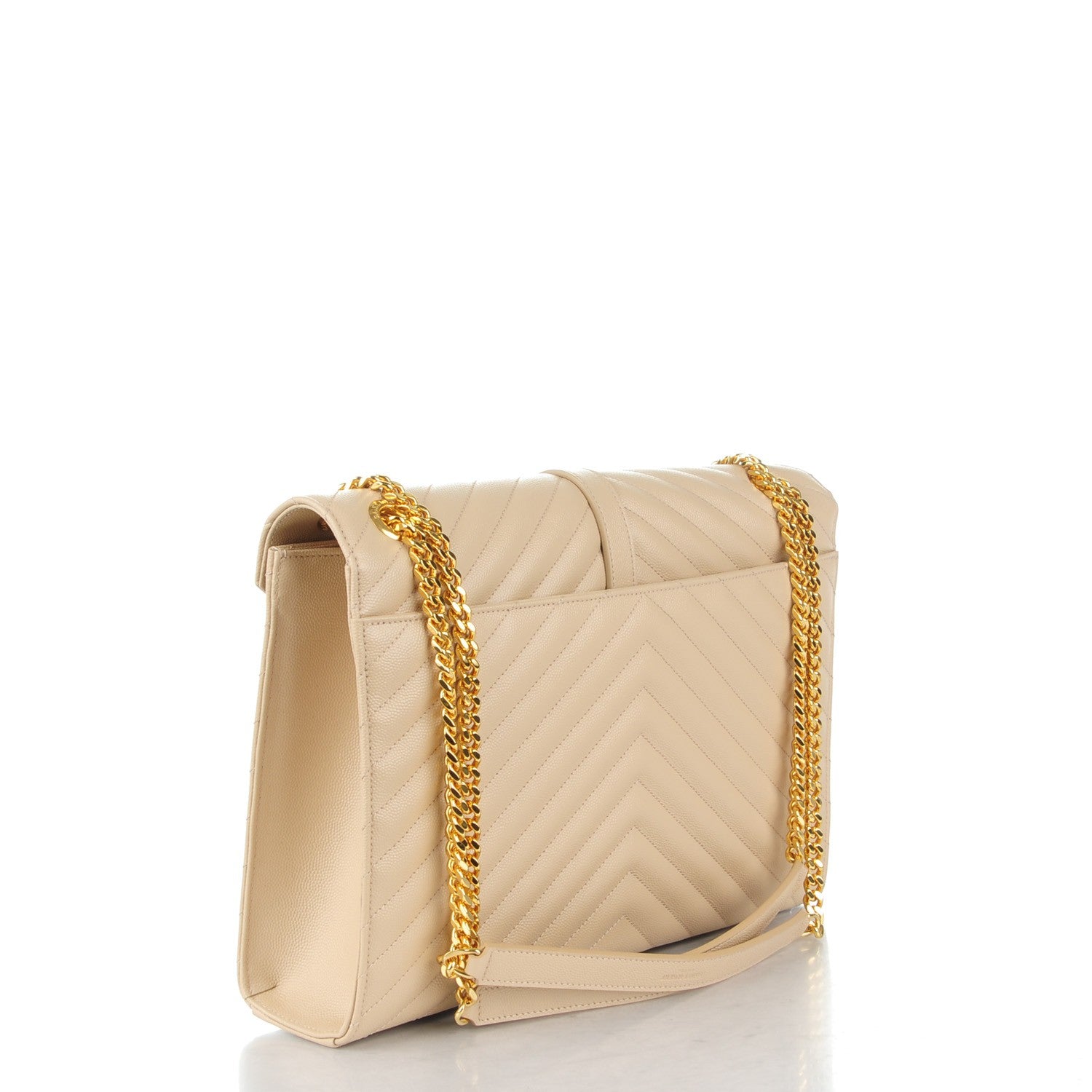 Saint Laurent Grain De Poudre Matelasse Chevron Large Monogram Satchel Nude Powder 3 of 7