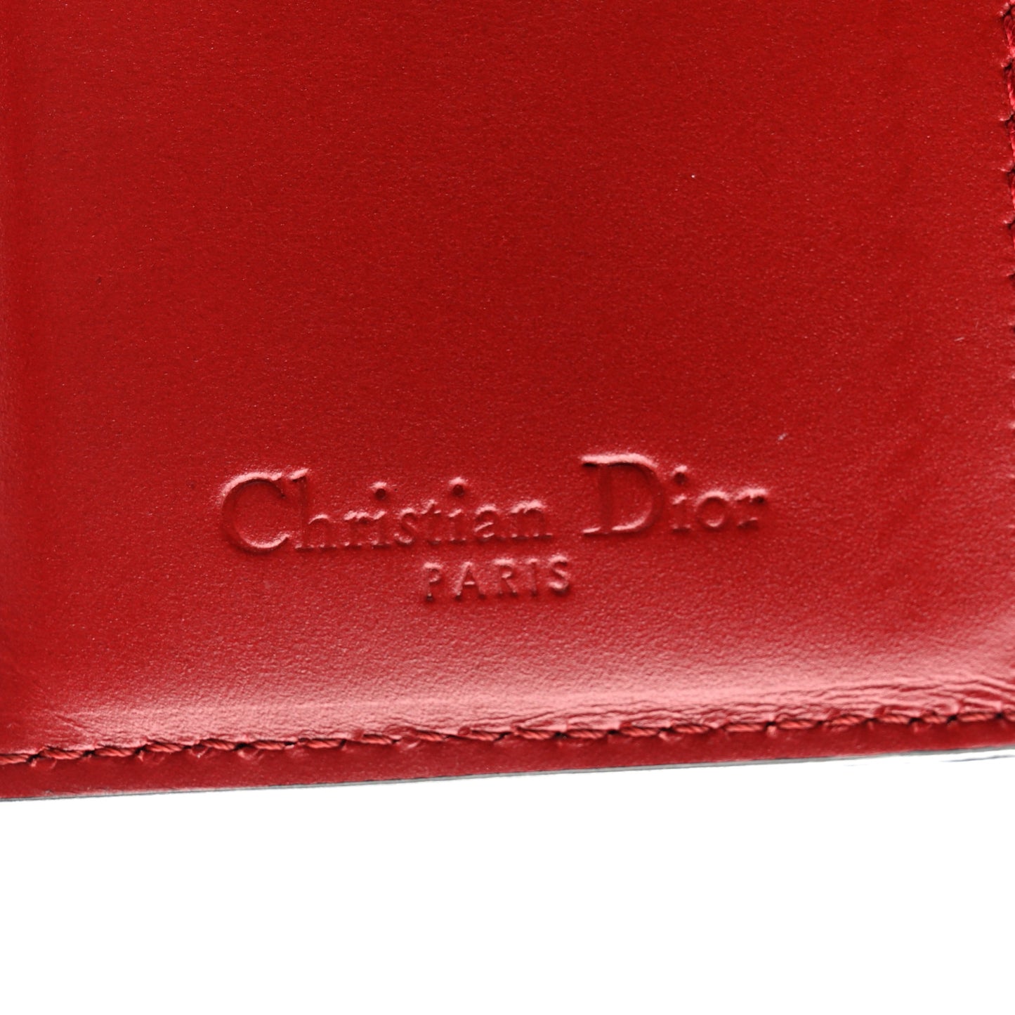 Lambskin Cannage Studded Lady Dior Card Holder Deep Red
