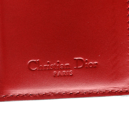 Christian Dior Lambskin Cannage Studded Lady Dior Card Holder Deep Red 6 of 10