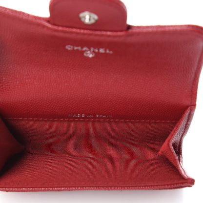Chanel Caviar Quilted Flap Card Holder Dark Red 5 of 11