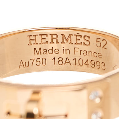 Hermes 18K Rose Gold Diamond PM Kelly Ring 52 6 5 of 6