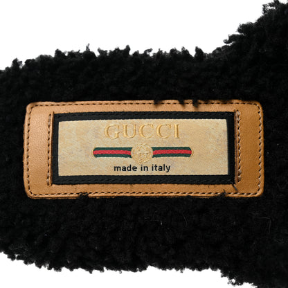 Gucci Shearling Interlocking G Womens Eileen Slippers 35 Black Butterscotch 6 of 8