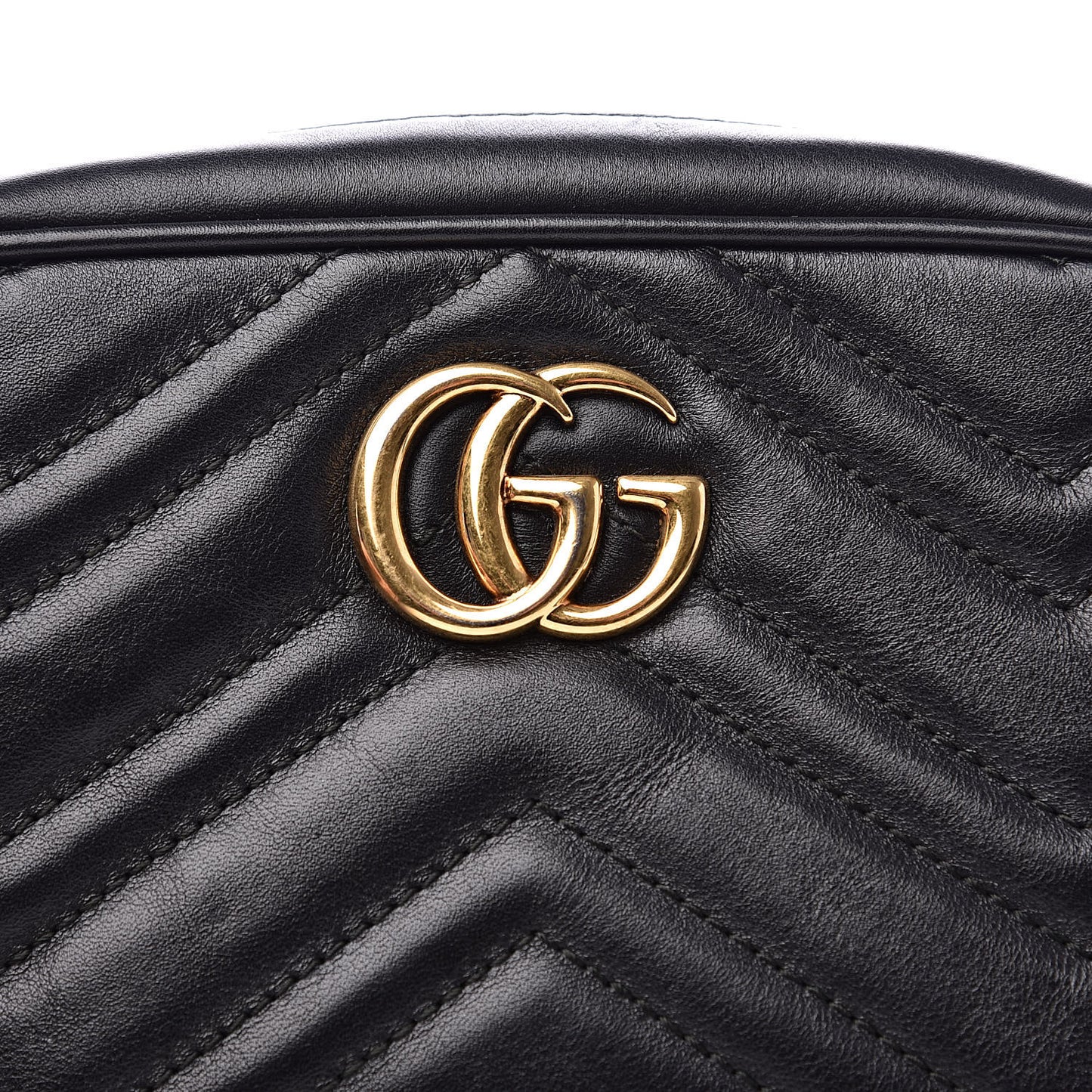 Calfskin Matelasse Mini GG Marmont Chain Shoulder Bag Black