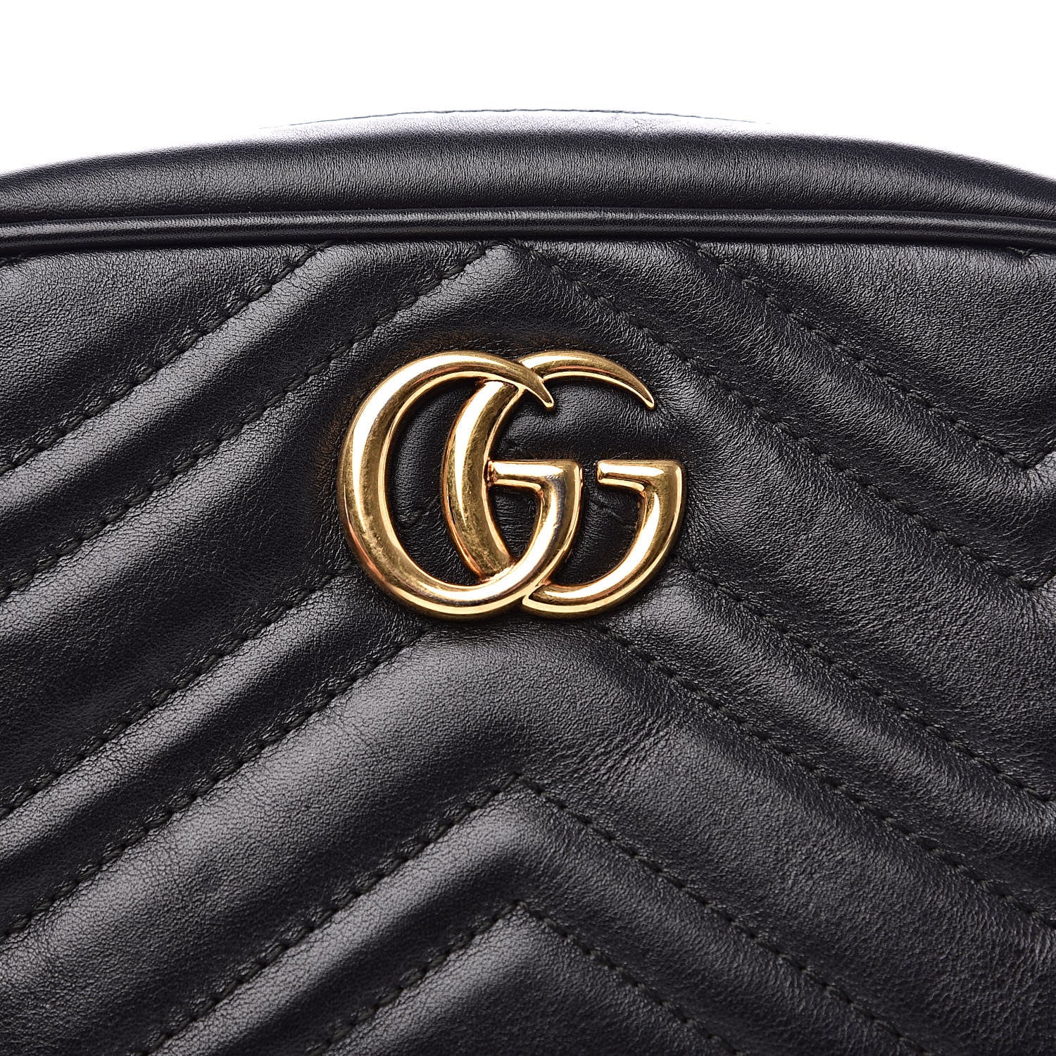 Gucci Calfskin Matelasse Mini GG Marmont Chain Shoulder Bag Black 11 of 13
