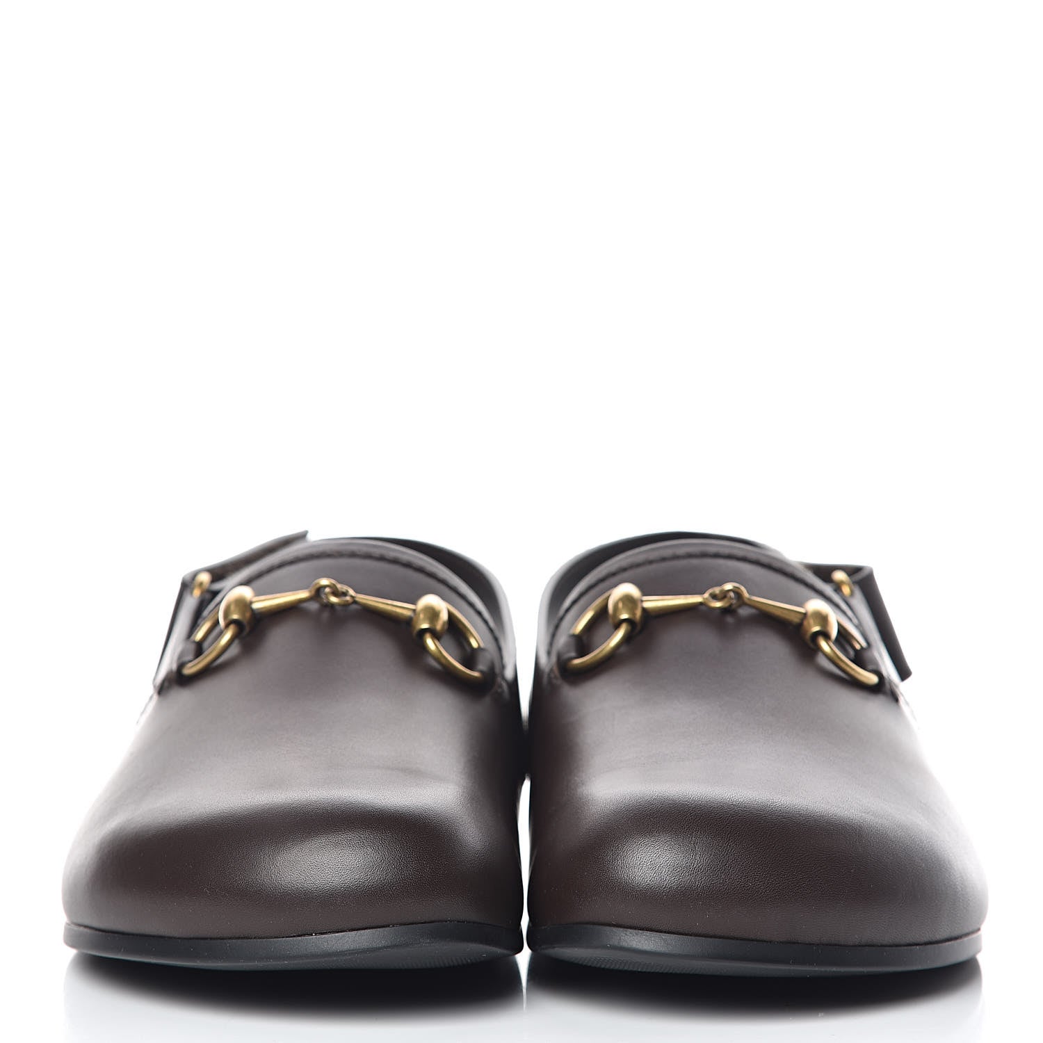 Gucci Calfskin Mens Horsebit River Slingback Slippers 7 Cocoa 2 of 11