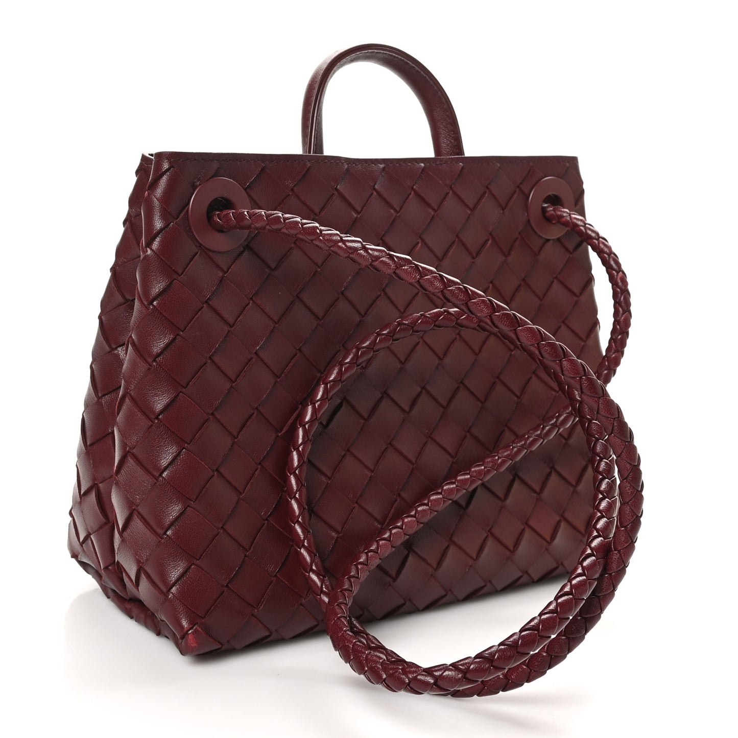 Nappa Intrecciato Small Andiamo Shoulder Bag Barolo
