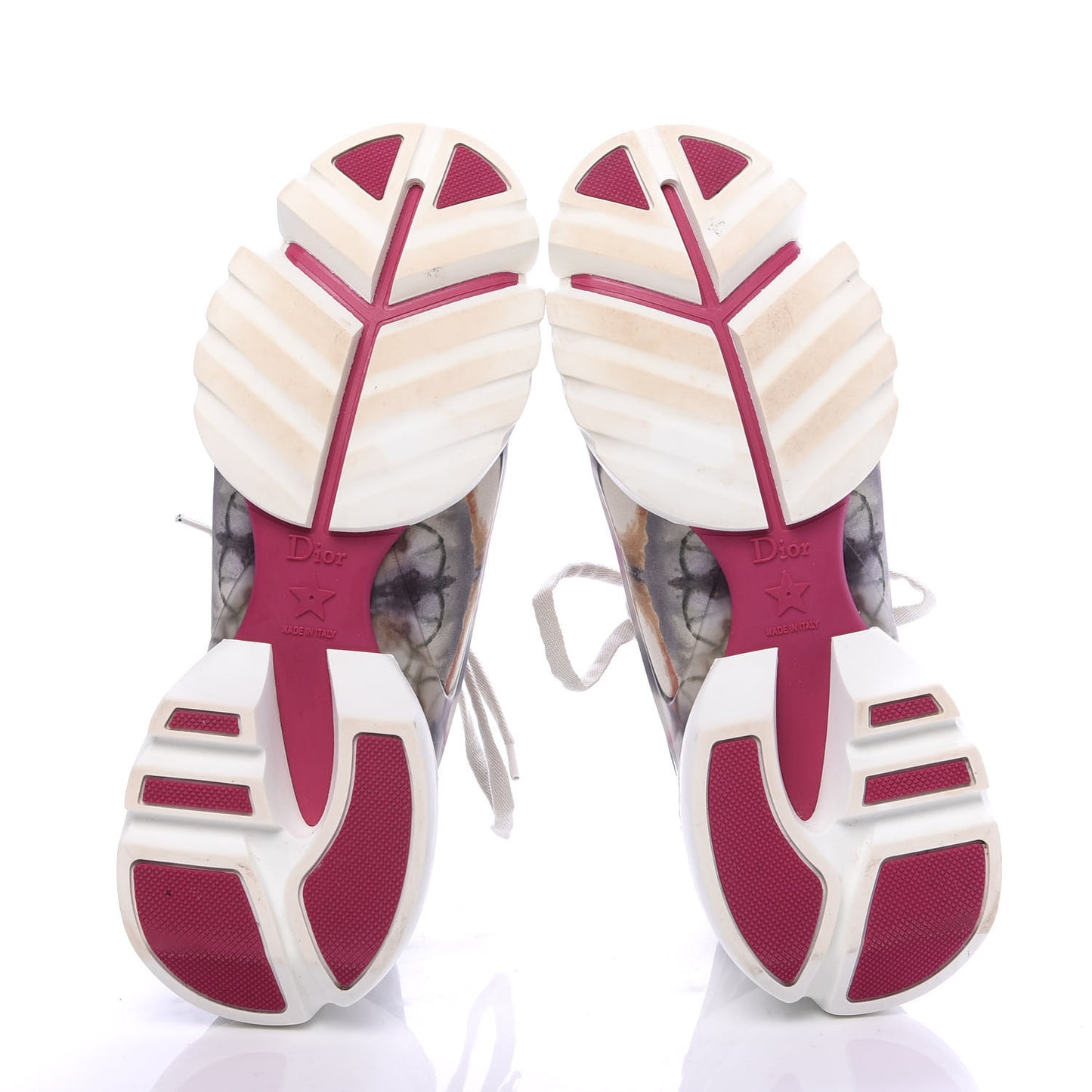 Neoprene Rubber Womens KaleiDiorscopic D-Connect Sneakers 37 White Cypress