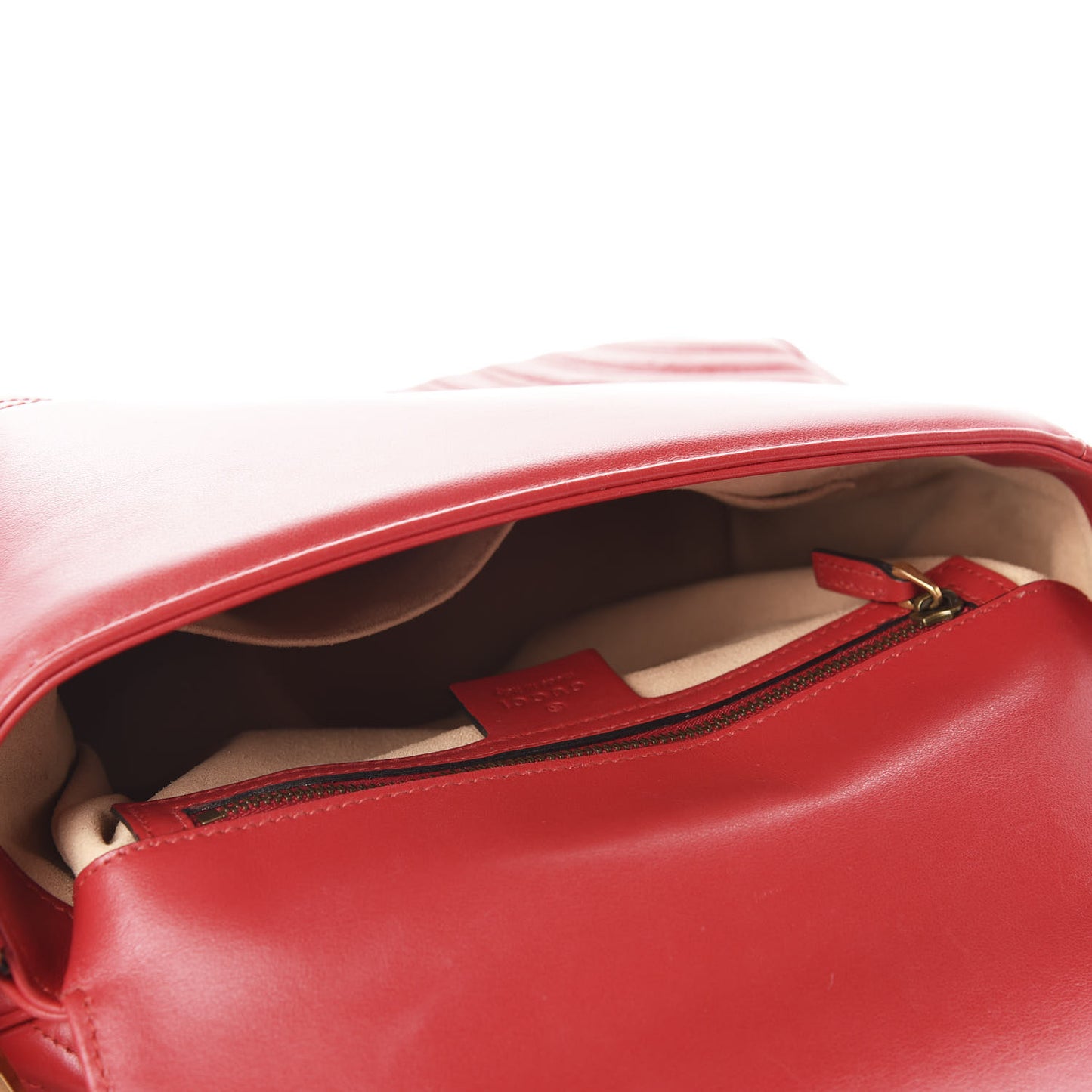 Calfskin Matelasse Small GG Marmont Top Handle Shoulder Bag Hibiscus Red