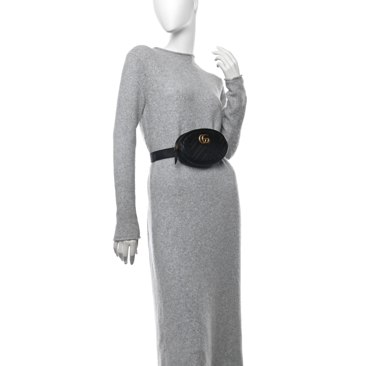 Calfskin Matelasse GG Marmont Belt Bag 85 34 Black