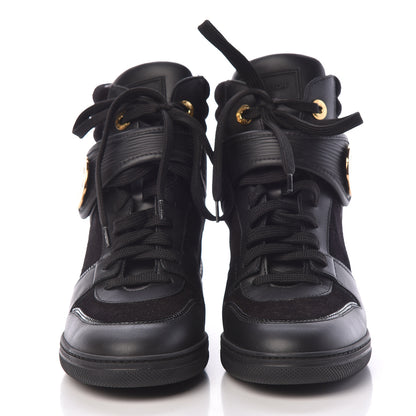 Louis Vuitton Epi Suede Postmark Wedge Sneakers 36.5 Black 2 of 8