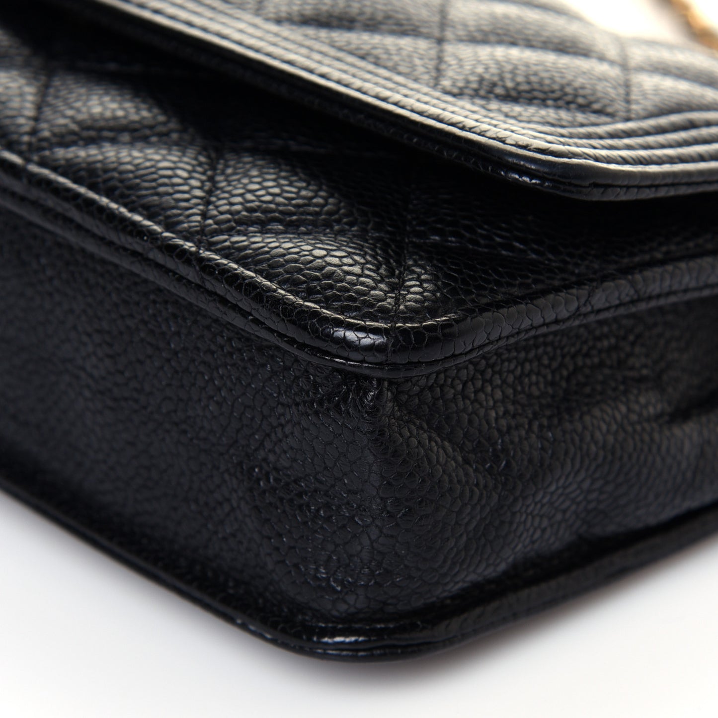 Caviar Quilted Boy Wallet On Chain WOC Black
