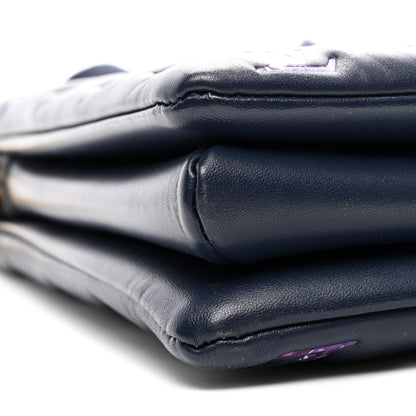 Louis Vuitton Lambskin Embossed Monogram LV Garden Coussin MM Navy Blue 10 of 11