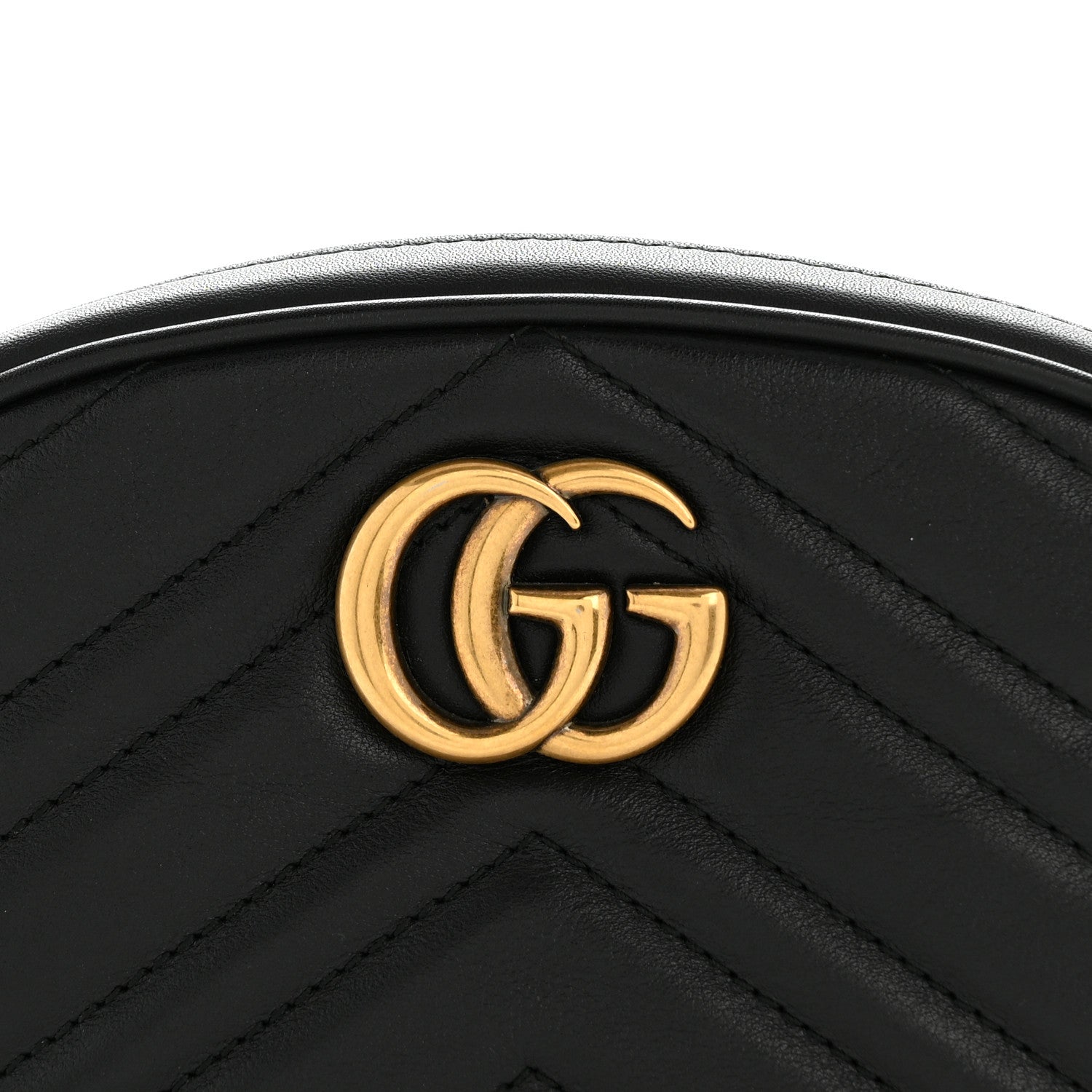 Gucci Calfskin Matelasse GG Marmont Belt Bag 85 34 Black 8 of 12