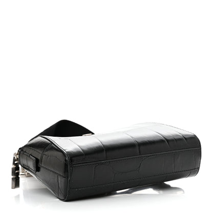 Givenchy Calfskin Crocodile Embossed Antigona U Crossbody Bag Black 4 of 9