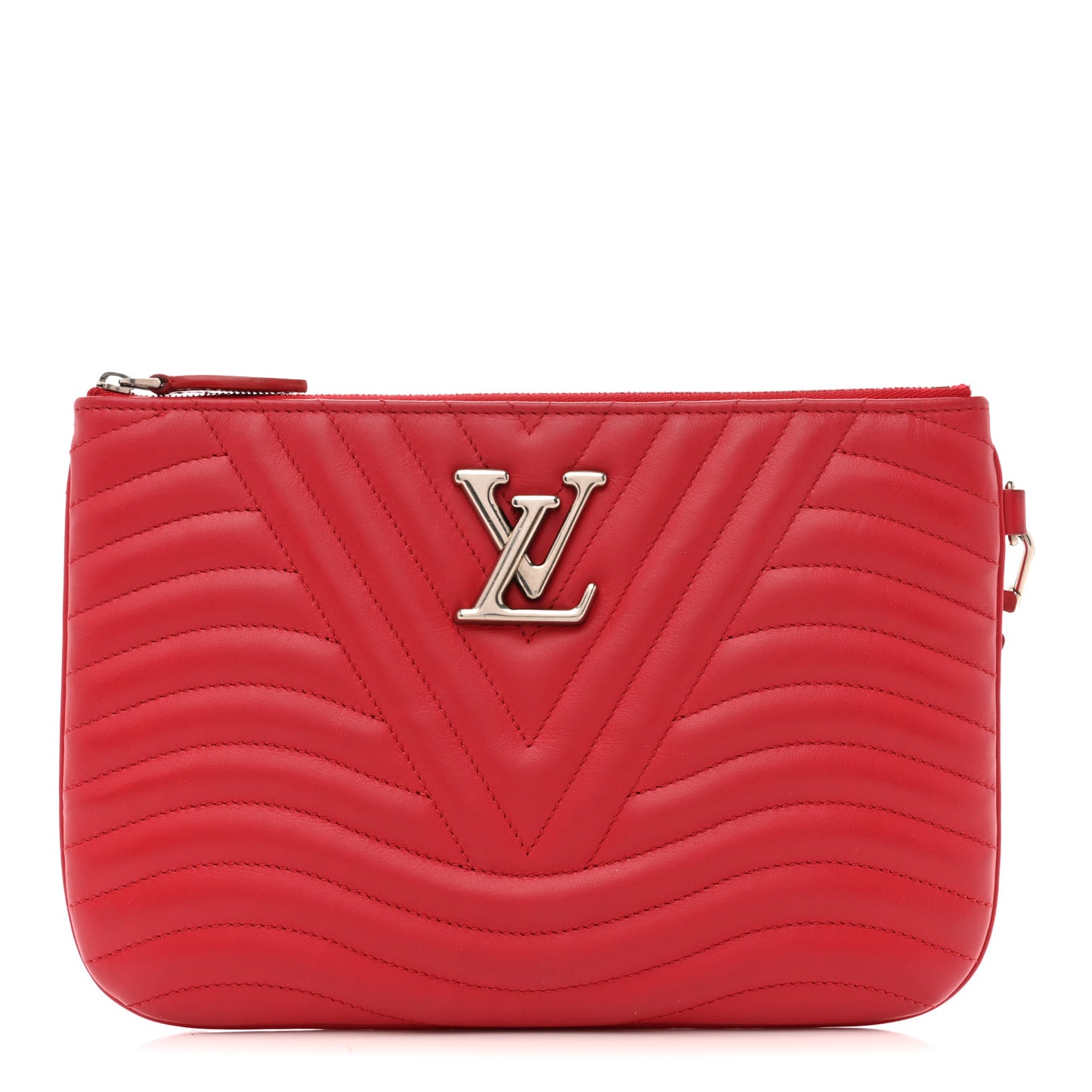 Calfskin New Wave Zipped Pochette Ecarlate