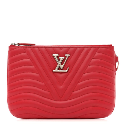 Louis Vuitton Calfskin New Wave Zipped Pochette Ecarlate 1 of 12