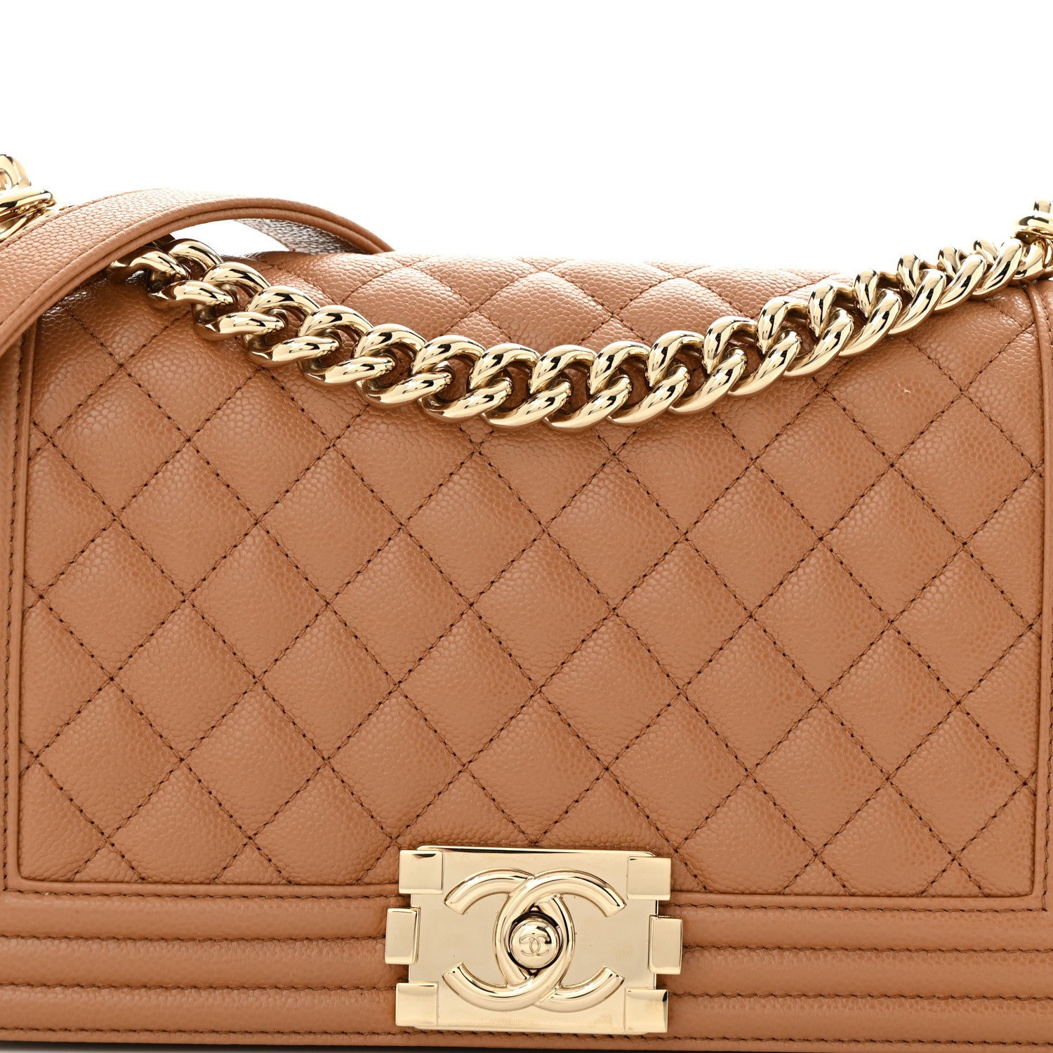 Chanel Caviar Quilted Medium Boy Flap Brown 8 of 12