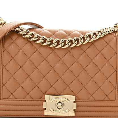 Chanel Caviar Quilted Medium Boy Flap Brown 8 of 12