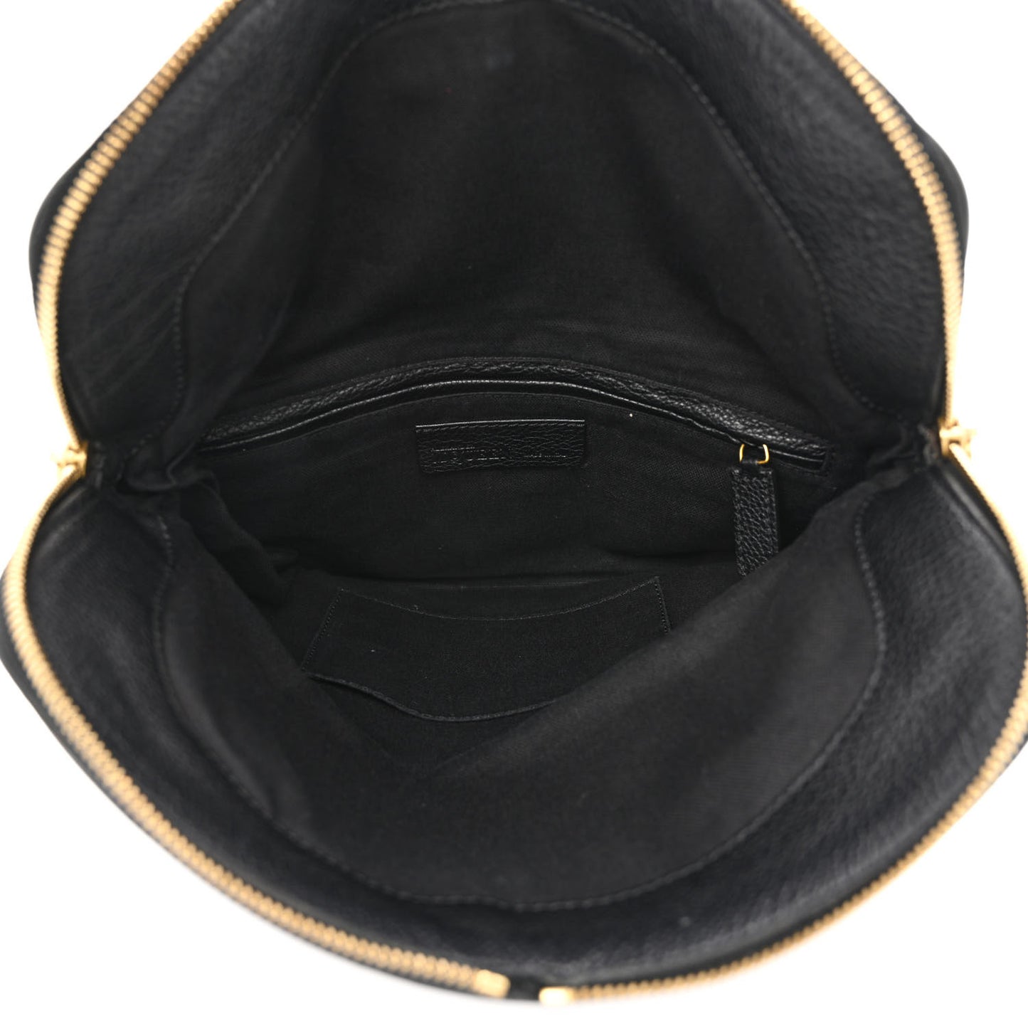 Grainy Calfskin Padlock Skull Clutch Black