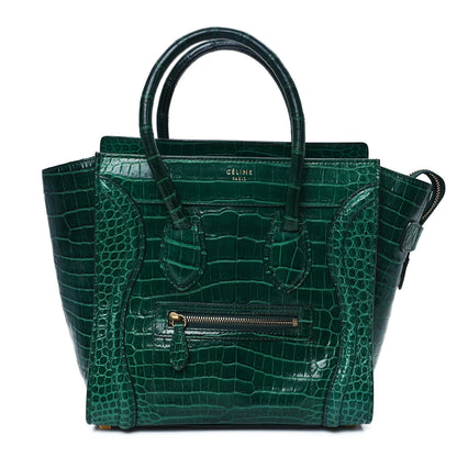 Celine Crocodile Micro Luggage Green 1 of 12