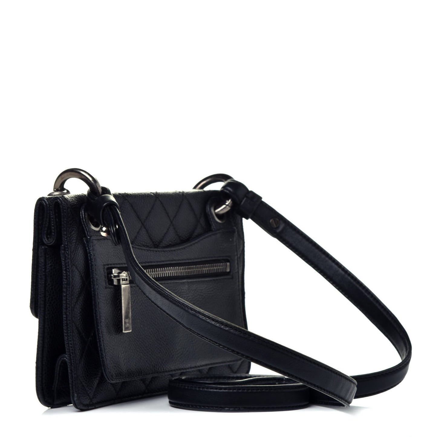 Caviar Quilted Small Retro Class Flap Dark Black