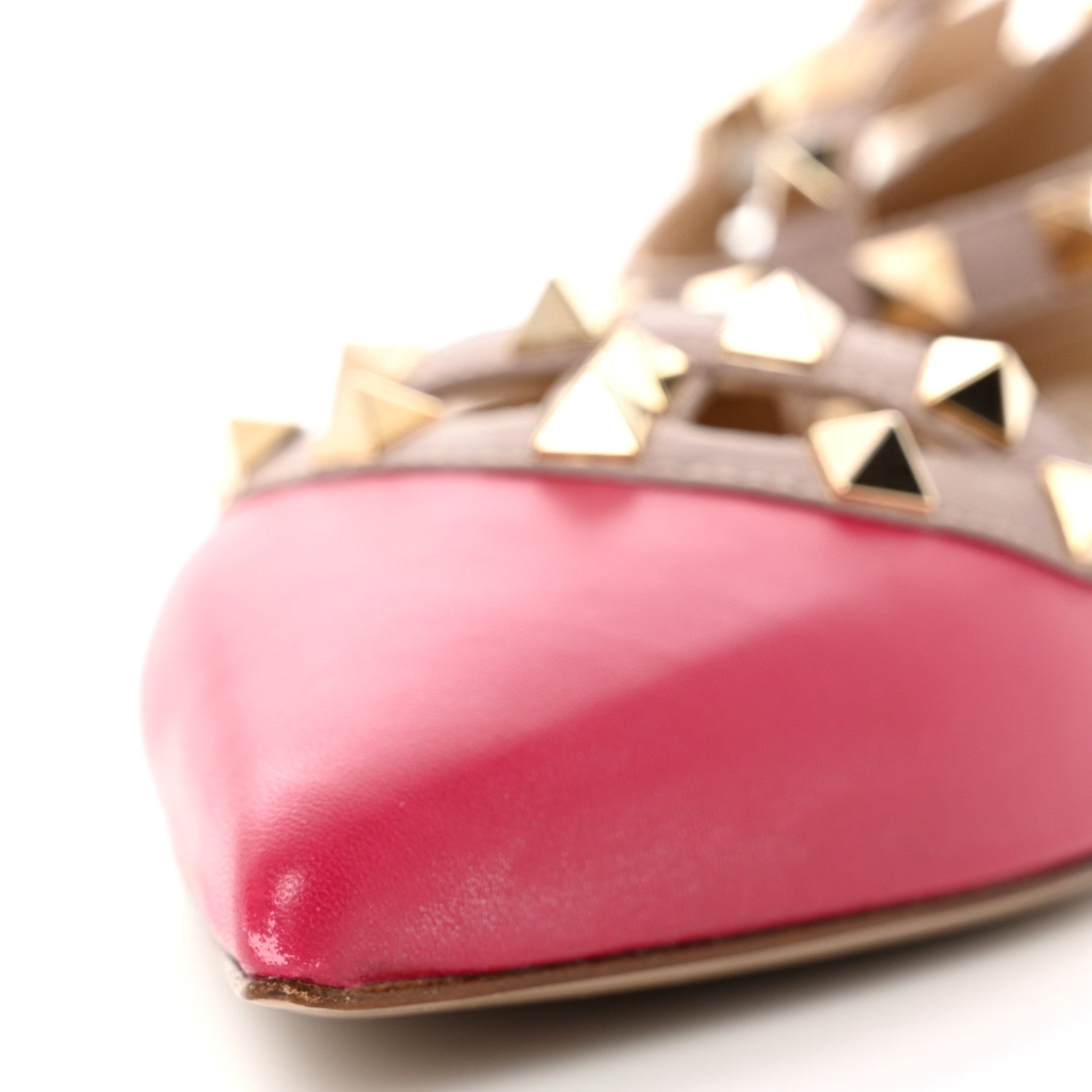Valentino Garavani Calfskin Nappa Rockstud Cage Ballerina Flats 40 Cyclamin Poudre 9 of 14