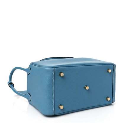 Hermes Taurillon Clemence Lindy 30 New Blue Jean 4 of 10