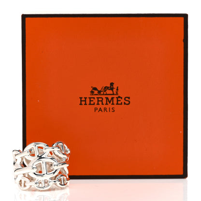 Hermes Sterling Silver GM Chaine d'Ancre Enchainee Band Ring 53 6.25 5 of 5