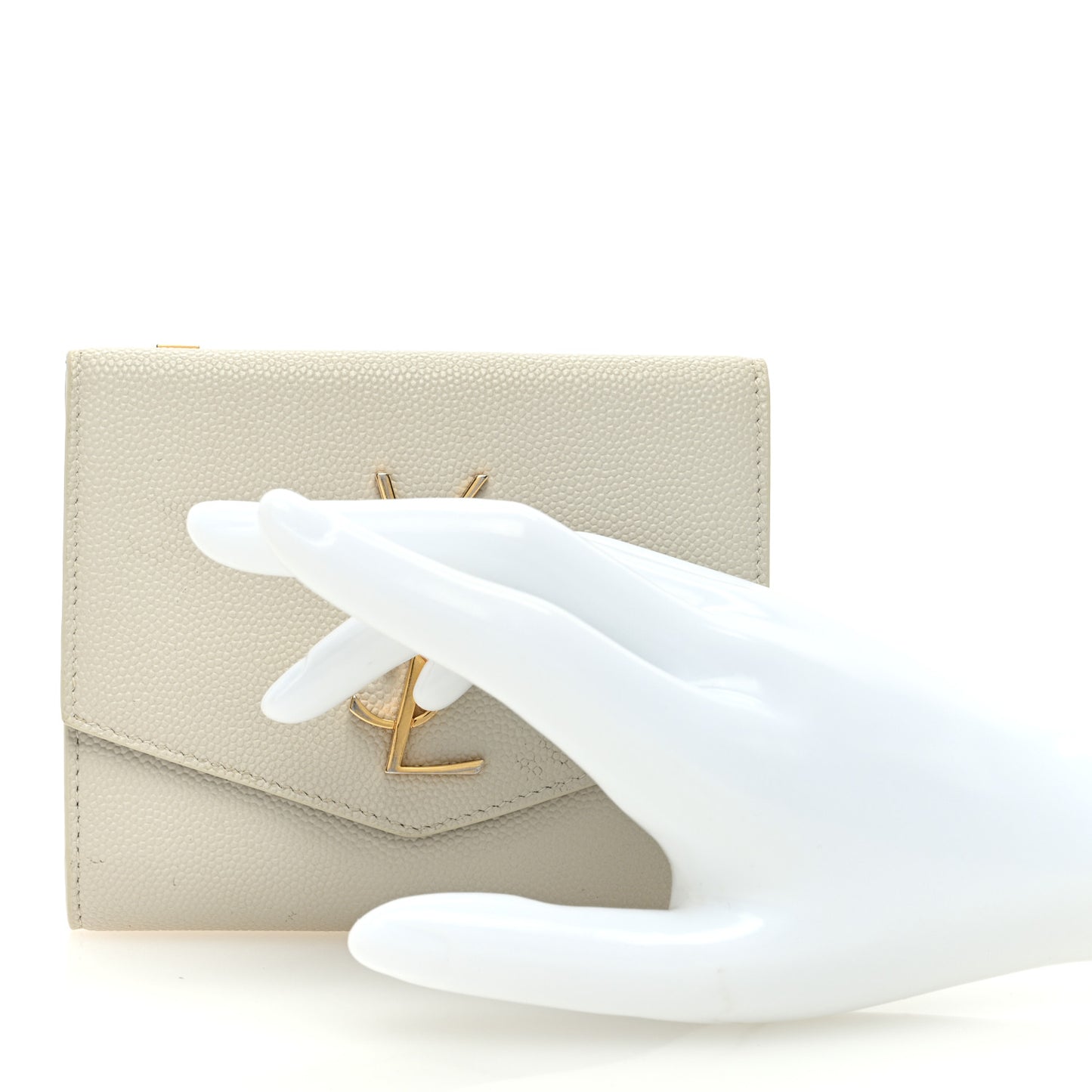 Grain De Poudre Monogram Uptown Compact Wallet Blanc Vintage