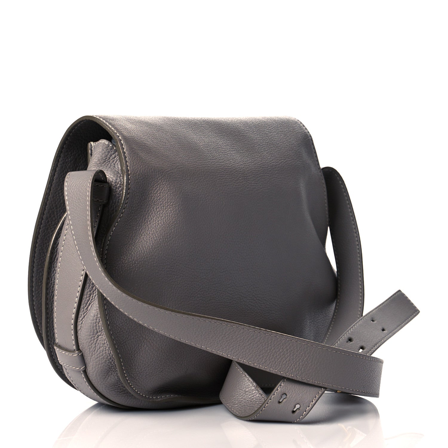 Chloe Calfskin Medium Marcie Round Crossbody Bag Cashmere Grey 3 of 11