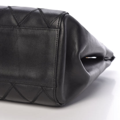 Chanel Lambskin Double Stitch Quilted Tote Black 10 of 10