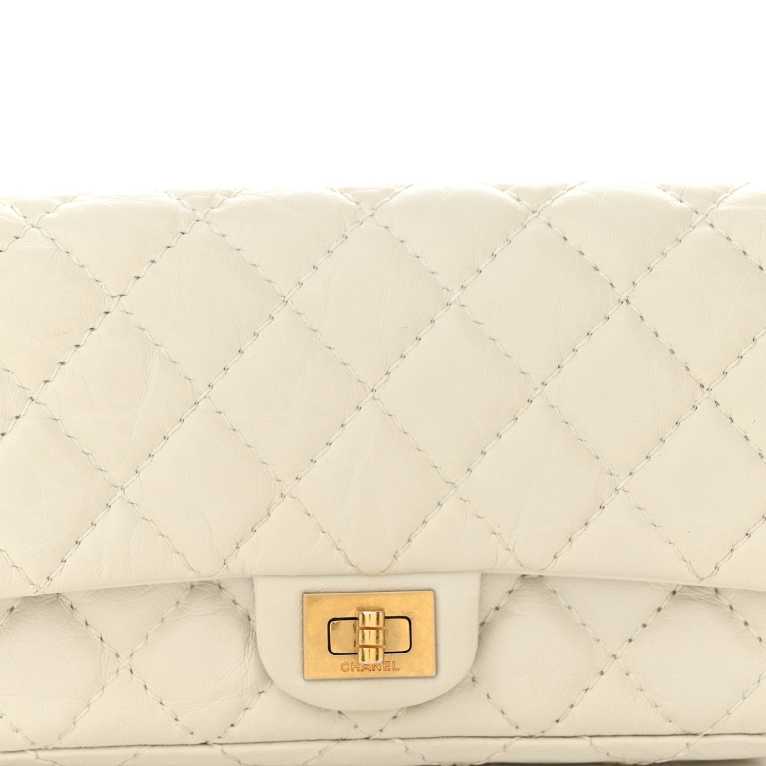 Chanel Aged Calfskin Quilted 2.55 Reissue Chain Waist Bag White 8 of 11