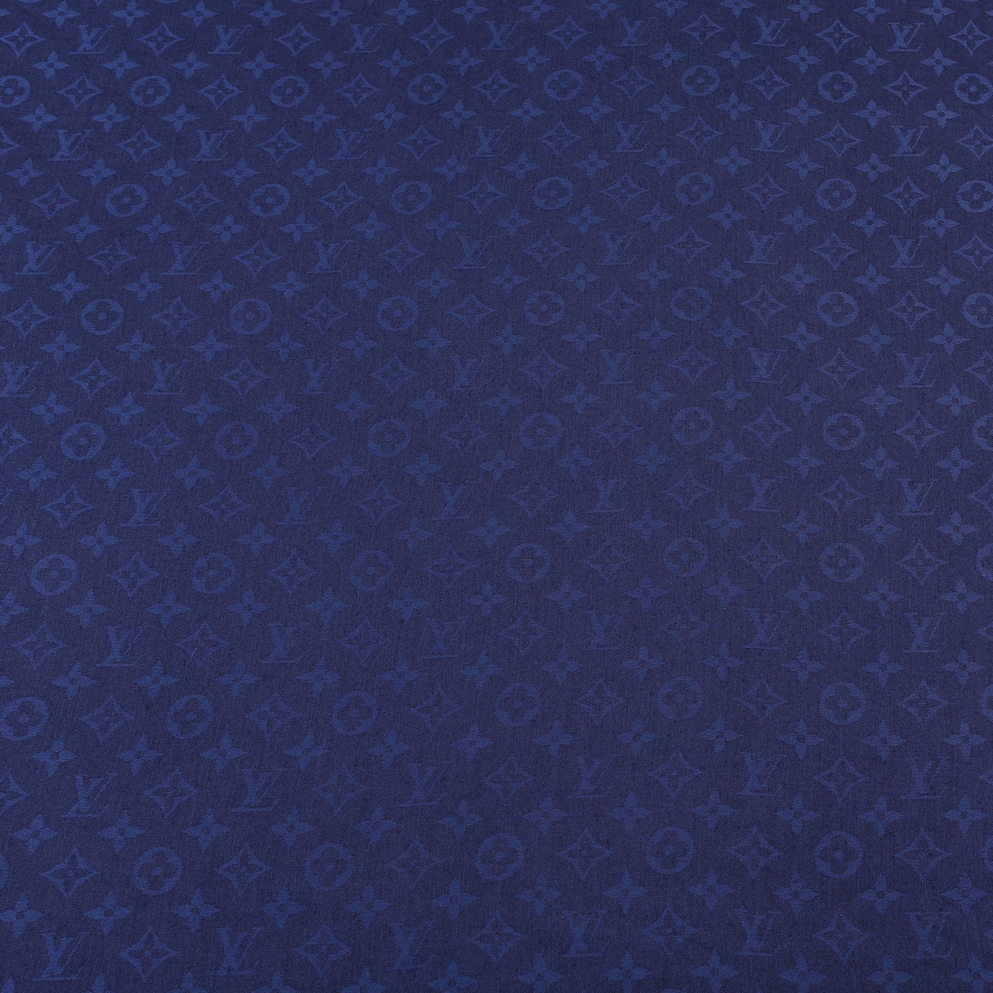 Silk Wool Monogram Shawl Night Blue