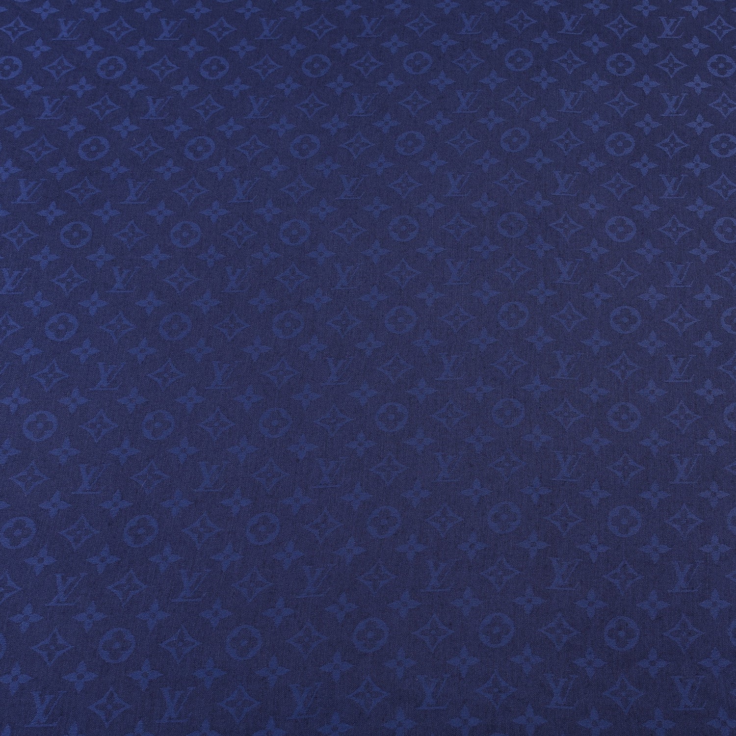 Louis Vuitton Silk Wool Monogram Shawl Night Blue 3 of 4