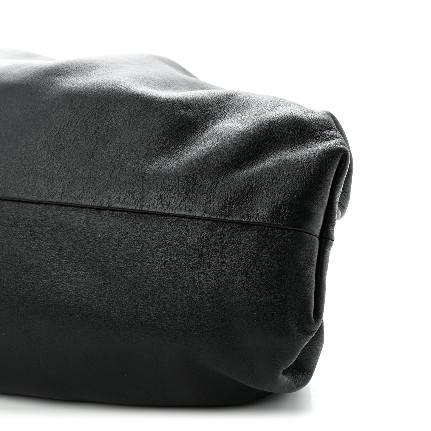 Smooth Butter Calf The Pouch Oversized Clutch Black