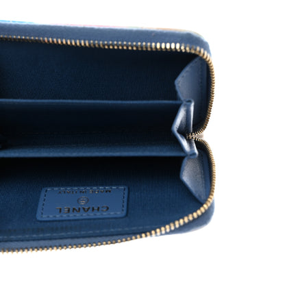 Chanel Patent Calfskin Printed Quilted Zip Coin Purse Multicolor 5 of 8