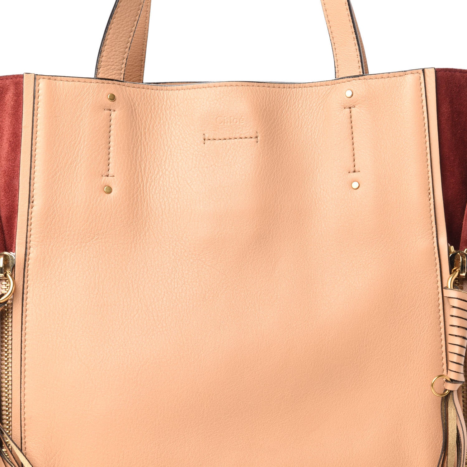 Chloe Smooth Calfskin Medium Milo Shopping Tote Beige 9 of 10