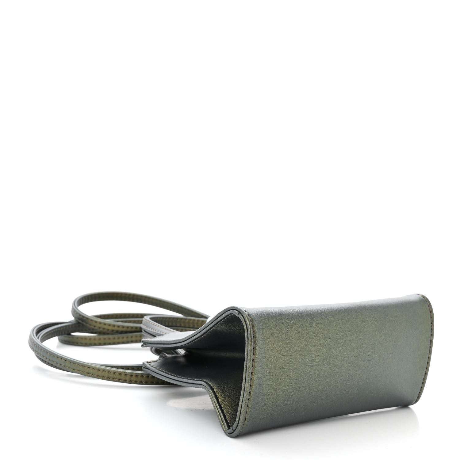 Telfar Metallic Vegan Leather Small Shopping Bag Acid 4 of 10