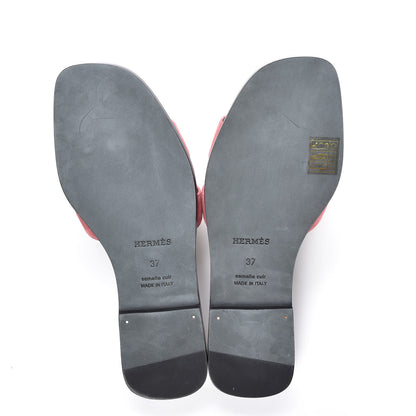 Hermes Suede Goatskin Oran Sandals 37 Rose De Venice 5 of 7