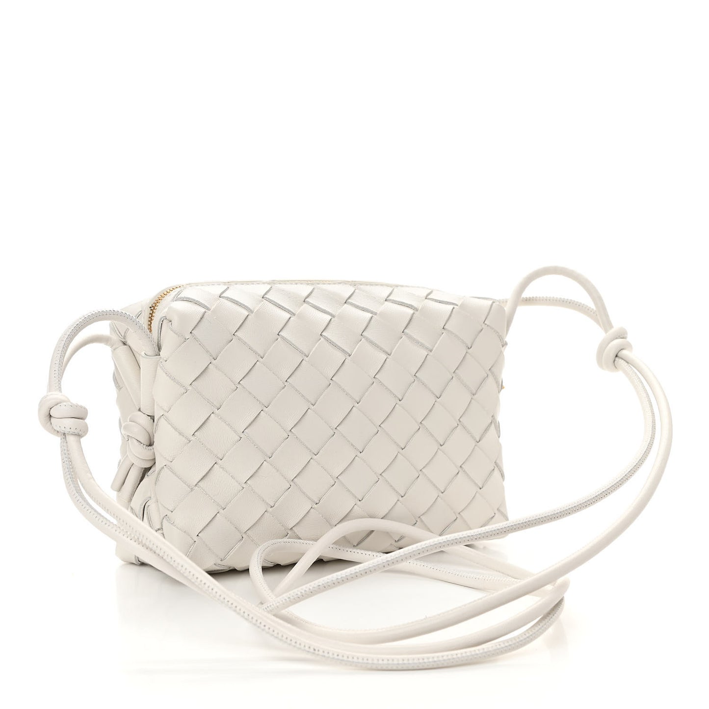 Nappa Intrecciato Mini Loop Camera Bag White