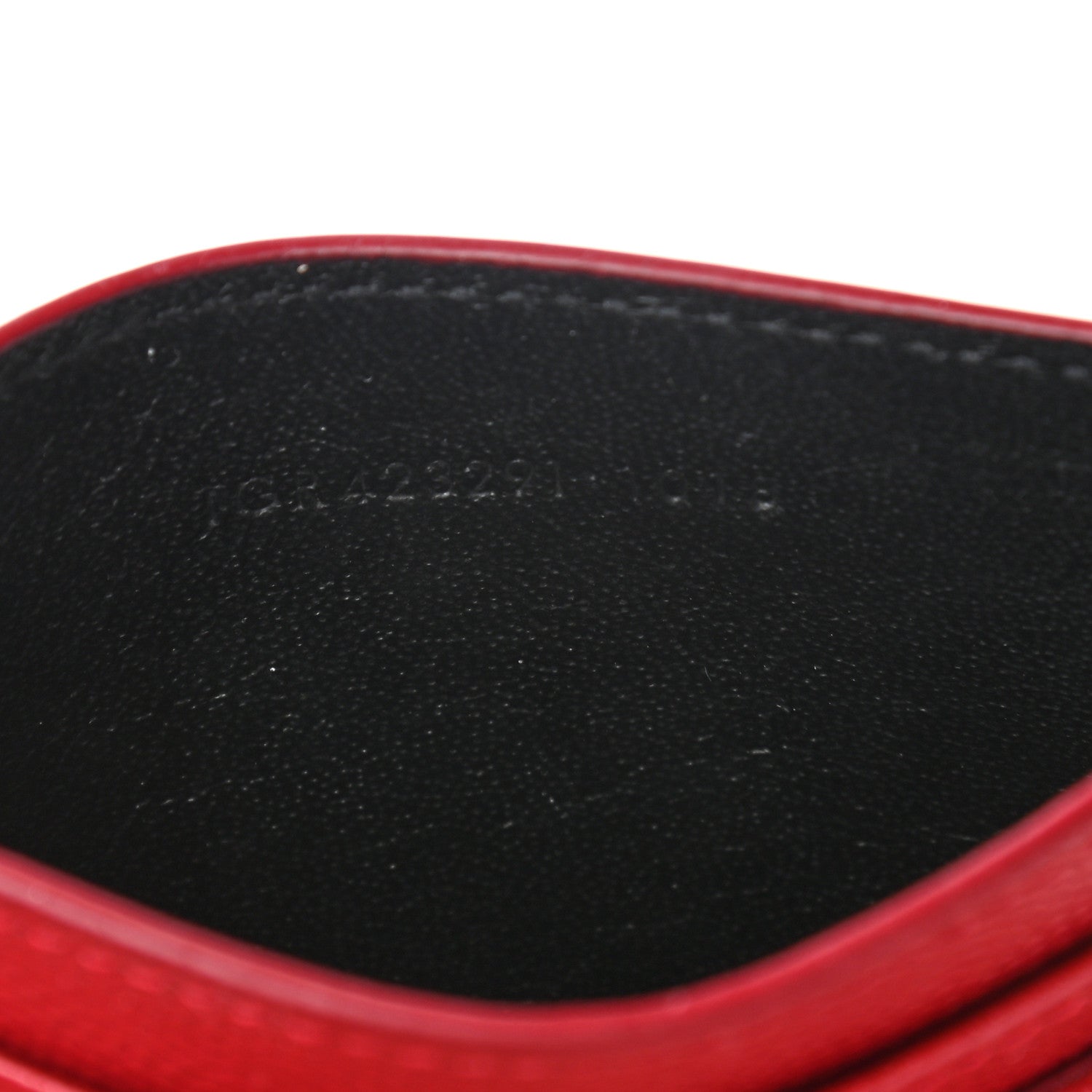 Saint Laurent Grain De Poudre Matelasse Chevron Monogram Credit Card Case New Red 7 of 7