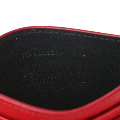 Saint Laurent Grain De Poudre Matelasse Chevron Monogram Credit Card Case New Red 7 of 7
