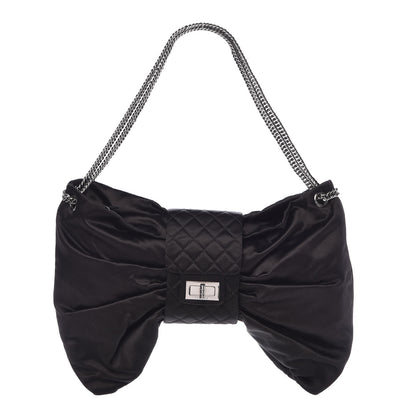Chanel Satin Large Bow Bag Black 1 of 9