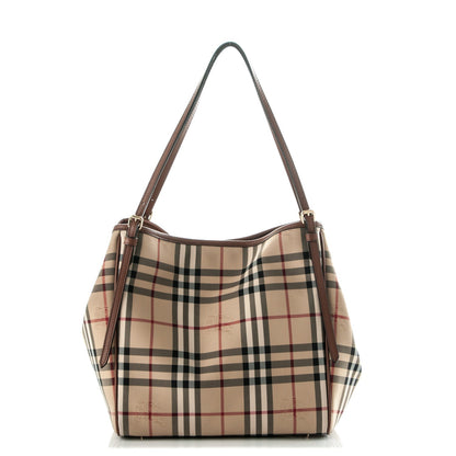 Burberry House Check Small Canterbury Tote Dark Tan 1 of 7
