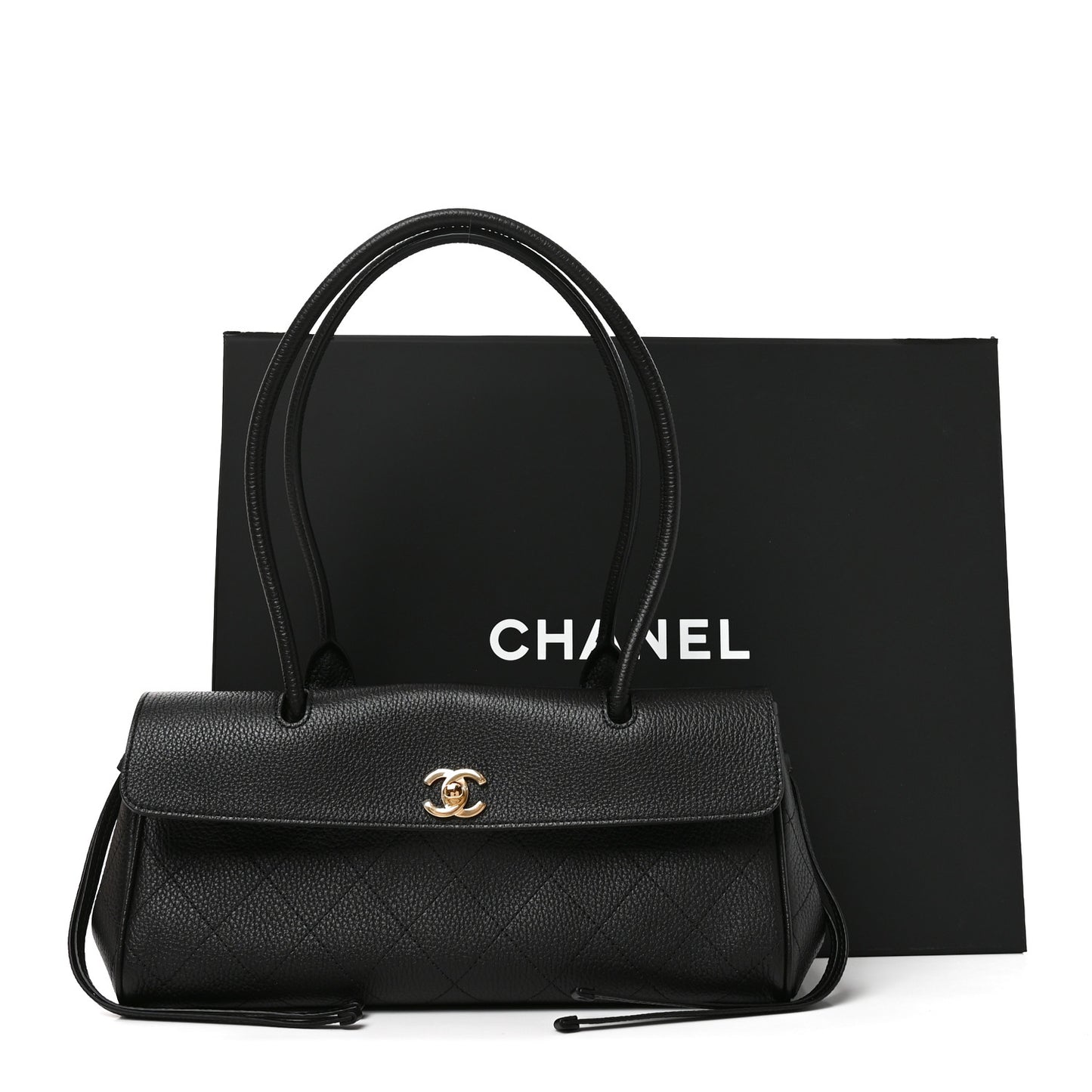 Grained Calfskin Urban Essentials Small Shopping Bag Black