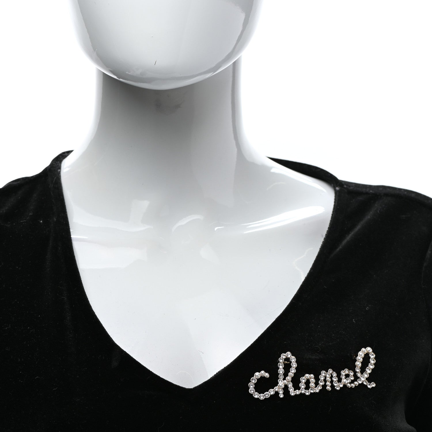 Chanel Metal Glass Swirling Pearls Brooch Pin Gold 2 of 5