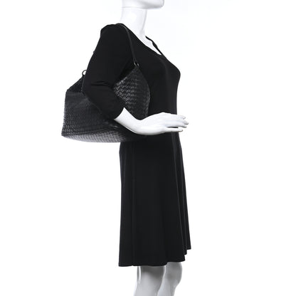 Bottega Veneta Nappa Intrecciato Medium Shoulder Bag Black 2 of 9
