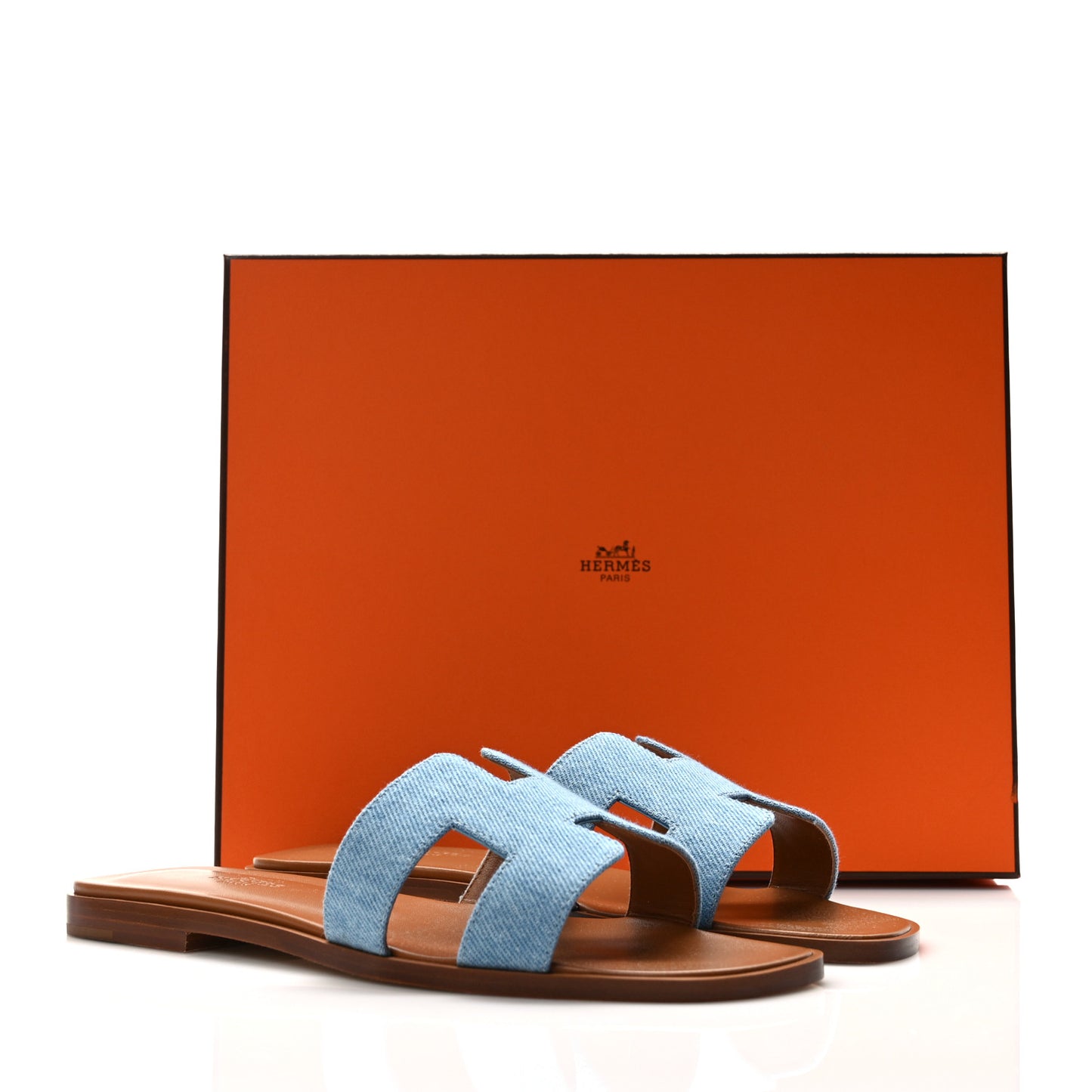 Denim Canvas Oran Sandals 37 Bleu Clair