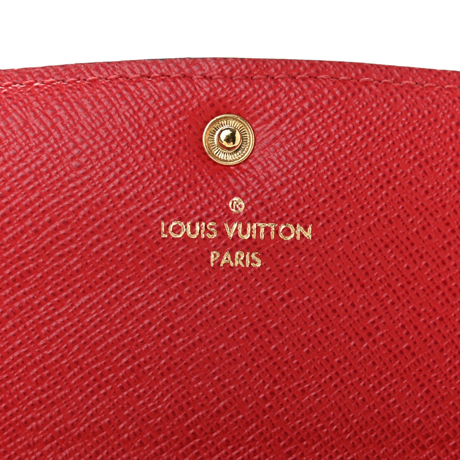 Louis Vuitton Damier Ebene Emilie Wallet Red 6 of 10
